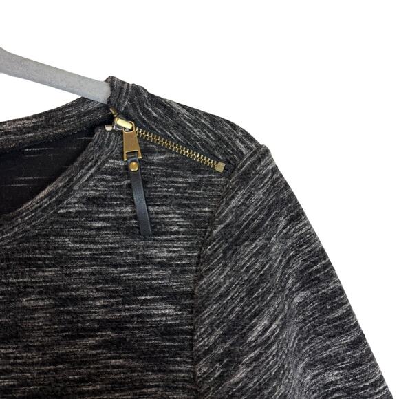 Ann Taylor LOFT Sweater Dress Women's Small Gray Knit Shoulder Zip Pullover - Picture 7 of 12